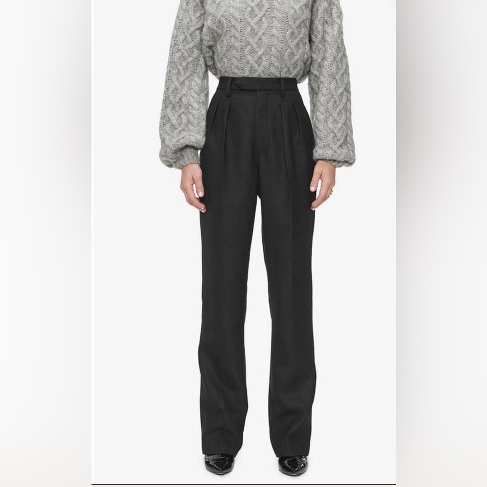 Anine Bing Wool Blend Pleated James Trouser